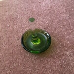 Green Glass Ring Holder One Size